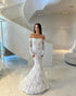Sexy See Through Back Long Sleeves Lace Mermaid Wedding Dresses